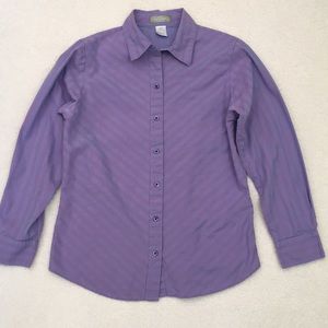 Shirt long sleeve semi-fitted button down stripe